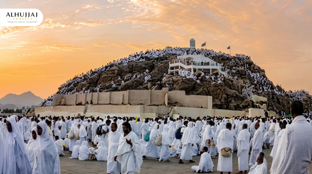 Arafat (The Plains of Mercy) near Makkah, where pilgrims gather for the central ritual of Hajj and Prophet Muhammad (PBUH) delivered his Farewell Sermon