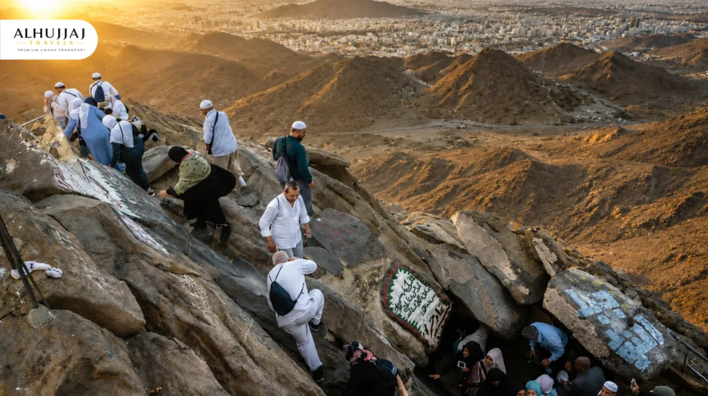 Jabal al-Noor and Cave of Hira in Makkah, where the first revelation of the Holy Quran was received by Prophet Muhammad (PBUH)