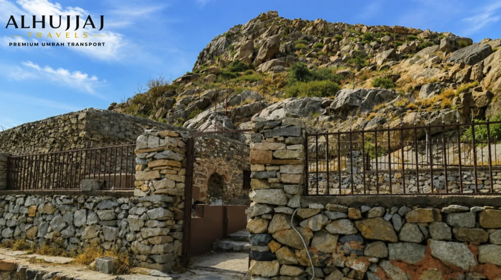Masjid Al-Kou (The Prophet's Resting Stone) in Taif, a historic Islamic site believed to mark the place where Prophet Muhammad (PBUH) rested during his visit to Taif